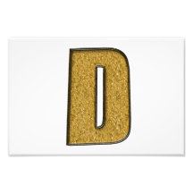 Bling Gold D Photo Print