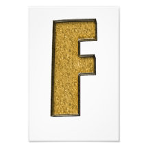 Bling Gold F Photographic Print