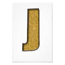 Bling Gold J Photographic Print