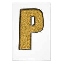 Bling Gold P Photographic Print
