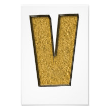 Bling Gold V Photographic Print