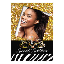 Bling Tiara Zebra Sweet 16 Birthday Celebration einladungen