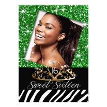 Bling Tiara Zebra Sweet 16 Birthday Celebration einladungen