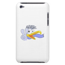 Blitzender Cartoon-Vogel das Friedenszeichen iPod Touch Case