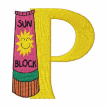 Block-Monogramm gesticktes Hemd des Buchstabe-P Su Polo Shirt