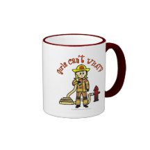 Blondes Feuerwehrmann-Mädchen Kaffee Haferl
