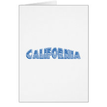Blue American Flag California Greeting Card
