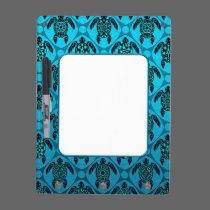 Blue and Black Sea Turtle Pattern memoboards