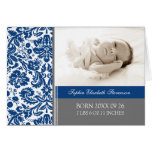 Blue Gray It's a Girl Photo Birth Announcement Greeting Cards
