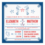 Blue - Nautical Seahorse Wedding Invitation einladungen