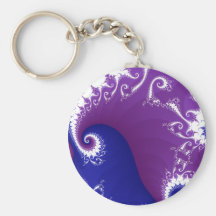 Blue Purple White Swirls Keychain
