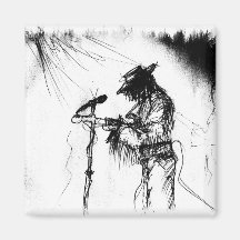 Blues-Gitarren-Spieler und Band auf Bühne Kühlschrankmagnete