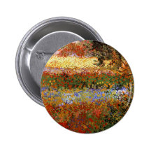 Blühender Garten-Vintage feine Kunst Van Gogh Anstecknadelbutton