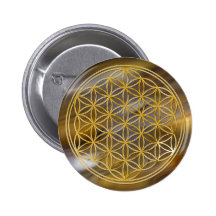 Blume des Goldes des Lebens |, klein Buttons