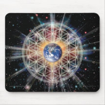 Blume des Lebens auf Erde Mousepad