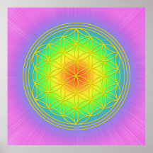 Blume des Lebens Chakra 1 Plakatdruck