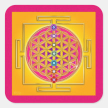 BLUME des LEBENS - Chakras Yantra Aufkleber