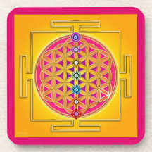 BLUME des LEBENS - Chakras Yantra Getränke Untersetzer