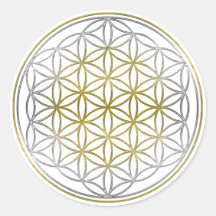 BLUME DES LEBENS/des Blume DES Lebens - zweifarbig Runde Sticker