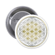 BLUME DES LEBENS/des Blume DES Lebens - zweifarbig Button