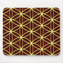 Blume des Lebens -Flower of life - Gold Mauspad