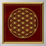 Blume des Lebens - Flower of life - Gold Plakate