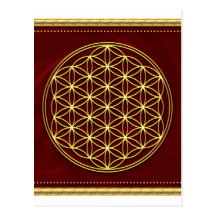 Blume des Lebens -Flower of life - Gold Postkarten