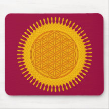 Blume des Lebens - gelbes sonniges Mousepad