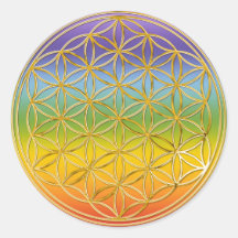 Blume des Lebens | klein chakren coloured BG Stickers