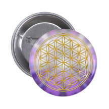 Blume des Lebens Yantra Anstecknadelbutton
