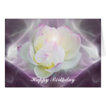 Blume des weißen Lotos - alles Gute zum Geburtstag Grußkarten