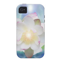 Blume des weißen Lotos im blauen Kristall Vibe iPhone 4 Case