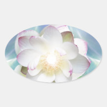 Blume des weißen Lotos im blauen Kristall Sticker