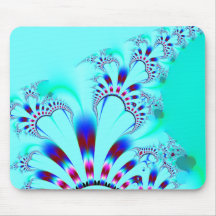Blume · Fraktal-Kunst · Türkis Mauspad