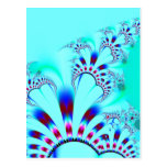 Blume · Fraktal-Kunst · Türkis Postkarten