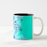 Blume · Fraktal-Kunst · Türkis Tee Haferl