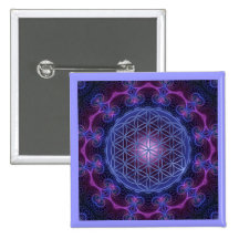 BLUME LIFE/Blume DES Lebens Quadrats des Mandala-I Anstecknadelbuttons
