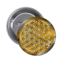 Blume von Live/voll von Gold Anstecknadelbutton