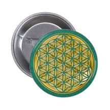 Blume von Live/voll von Gold Anstecknadelbuttons