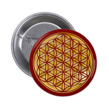 Blume von Live/voll von Gold Anstecknadelbuttons