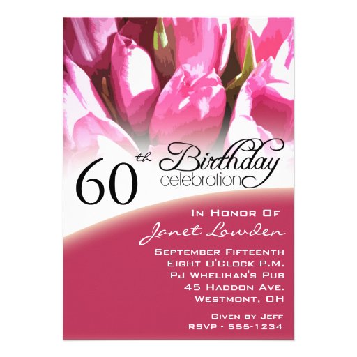 Blumen60. Geburtstags-Party Einladungen