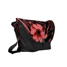 "Blumen-/abstrakte" rosa/schwarze Botetasche". * Kuriertasche