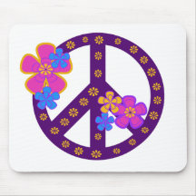 Blumen-Friedenssymbol Mousepad