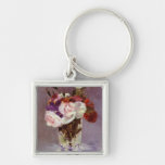 Blumen in einem Kristallvase Keychain Schlüsselband