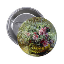 Blumen in einem Topf - Claude Monet Anstecknadel