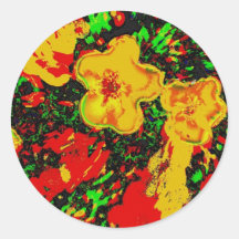 Blumen in Rot und Orange Sticker