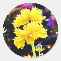 Blumen-Knospen-Stämme Runde Sticker