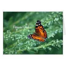 Blumen-Mädchen - Schmetterling - Fotografie - Brau Grußkarte