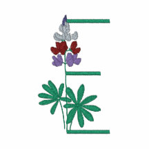 Blumen-Monogramm gesticktes Hemd des Buchstabe-E