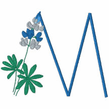 Blumen-Monogramm gesticktes Hemd des Buchstabe-M Besticktes Shirt